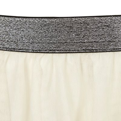 Girls white mesh midi skirt